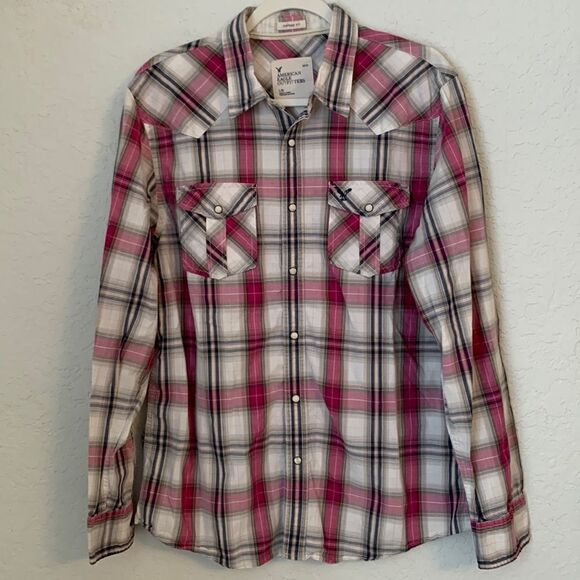 VINTAGE FIT AMERICAN EAGLE Outfitters Woman’s Shirt Size L - Picture 1 of 7